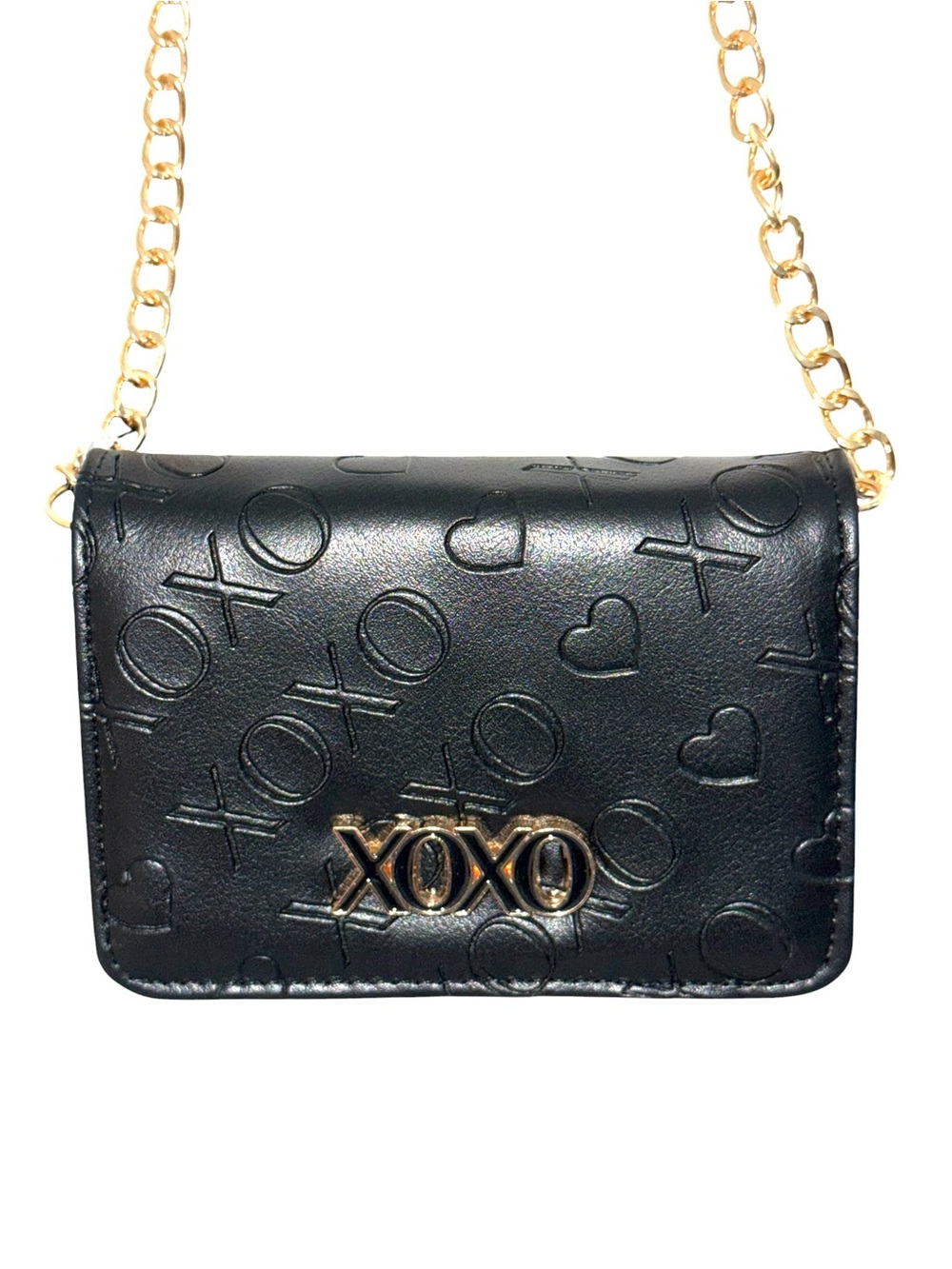 XOXO Mini Crossbody with Gold-tone Chain and Logo Accent